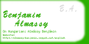 benjamin almassy business card